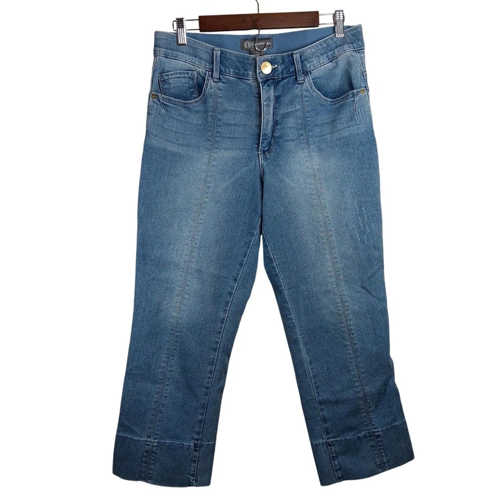 Democracy Jeans Womens 12 Blue Medium Wash Mid Rise Wide Leg Ab Technology Denim